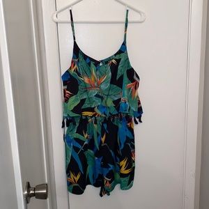 Ana Tropical Romper with Tassels